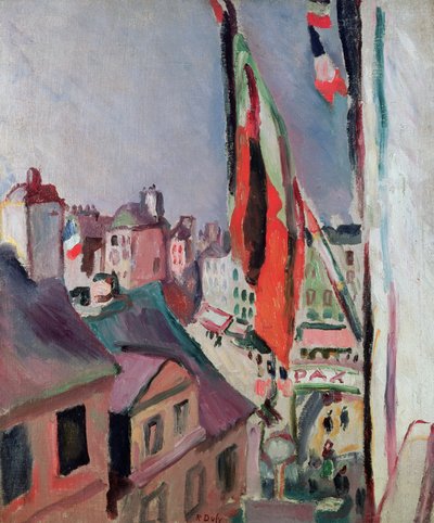 国旗で飾られた通り 作： Raoul Dufy
