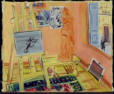 スタジオ 1942年頃 油彩・キャンバス 作： Raoul Dufy