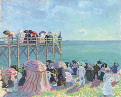 トルヴィルのビーチと桟橋 作： Raoul Dufy