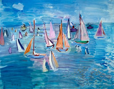 レガッタ、20世紀（キャンバスに油彩） 作： Raoul Dufy