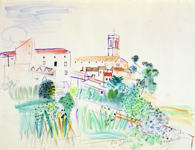 プロヴァンスの村 （水彩・紙） 作： Raoul Dufy