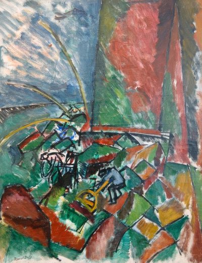 ル・アーヴル橋でのトロール漁で 作： Raoul Dufy