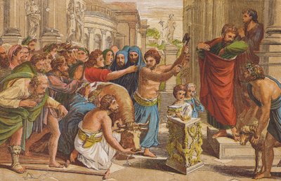 リストラのいけにえ（カラーリトグラフ） 作： Raphael (1483 1520) (after)