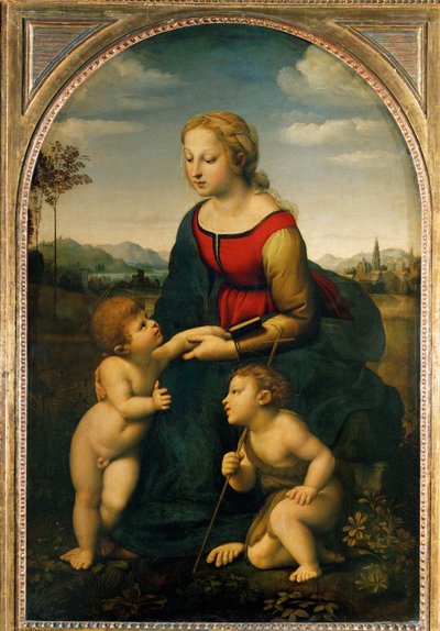 洗礼者ヨハネを連れた聖母子... 作： Raphael (1483-1520)