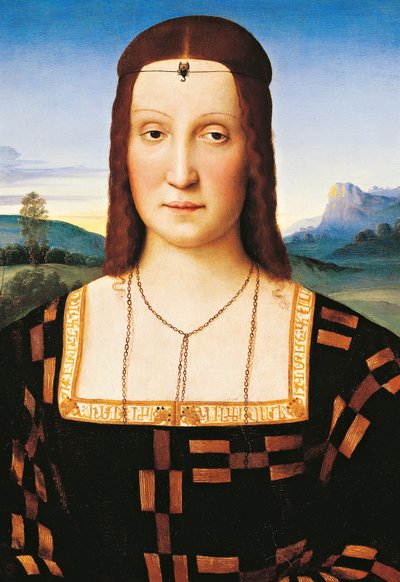ウルビーノ公爵夫人エリザベッタ・ゴンザーガの肖像 1504年頃 油彩・パネル 作： Raphael (1483 1520)