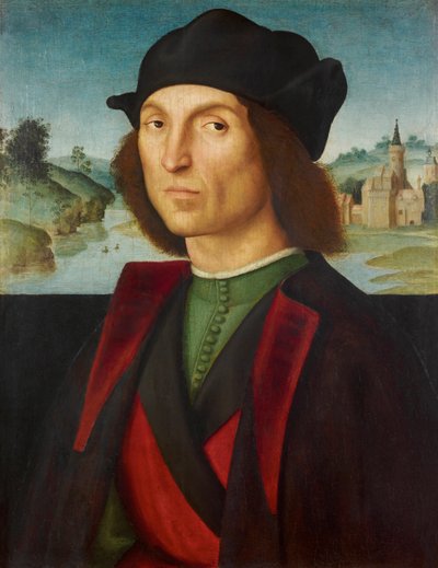 男の肖像パーラファエル（1483-1520）、1502-1504年頃 - 木材に油彩、47,5x37,2 - リヒテンシュタイン美術館 作： Raphael