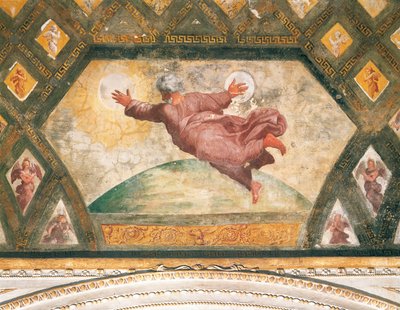 太陽と月の創造」1518年頃（フレスコ画 作： Raphael