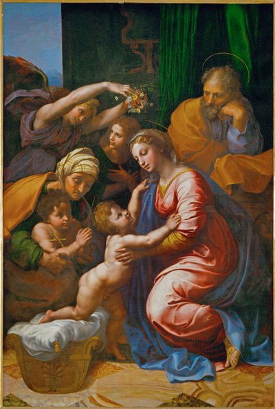 聖家族は「フランソワ1世のグラン・サント・ファミーユ」（La Grande Sainte Famille de Francois I）と呼ばれている。 作： Raphael (1483-1520)