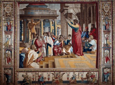 ラファエロ・サンツィオ・ディ・ラファエロ（1483-1520）による厚紙に描かれた後のタペストリー 16世紀初頭 日4,95x6,45 m Mantua, ducal palazzo (Mantua) 作： after Raphael
