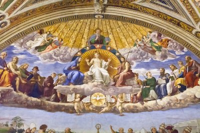 Disputa do Santíssimo Sacramento, detalhe, c.1501-1520 (fresco) 作： Raphael (1483 1520)