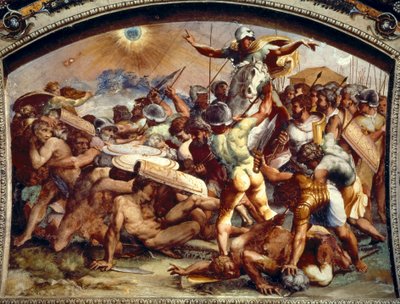 太陽を暗くするヨシュア、バチカン市国のロッジアのフレスコ画、1518-1519年頃（フレスコ画 作： Raphael