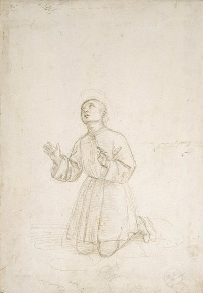青年の土下座像 1503年頃 （白地に銀点法 作： Raphael