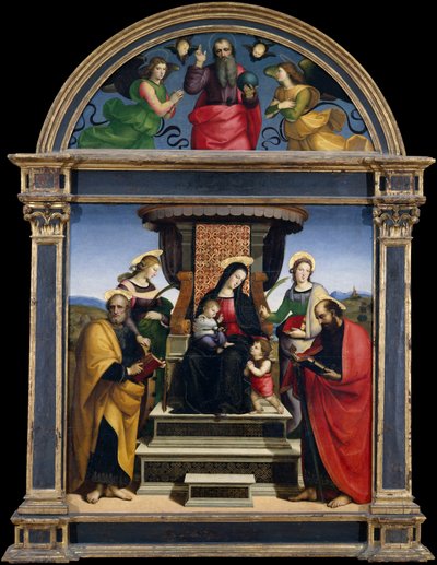 聖母子像、聖母子像、1504年頃（木に油と金） 作： Raphael