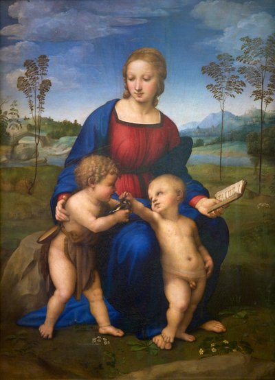 金魚の聖母（マドンナ・デル・カルデリーノ） 1505-06年頃 油彩・カンヴァス （修復後 作： Raphael (1483 1520)