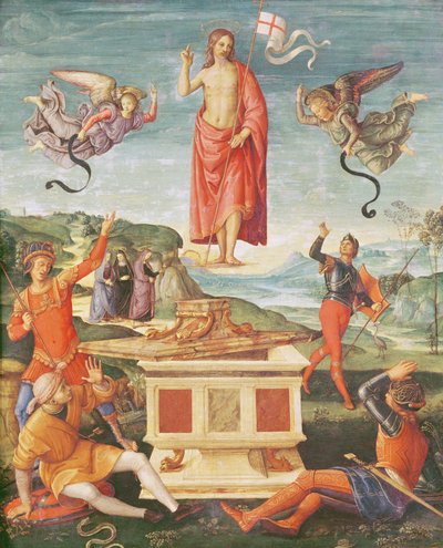 キリストの復活」1502年頃（パネルに油彩 作： Raphael