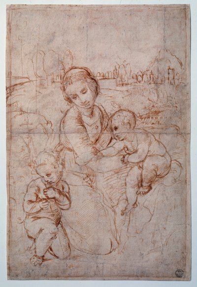 エステルハージ王子の聖母」習作 - ドローイング、1507-1508年頃 作： Raphael
