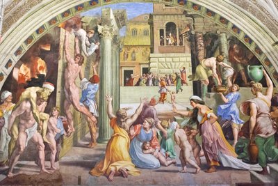 ボルゴの火、1501～1520年頃（フレスコ画） 作： Raphael (1483 1520)