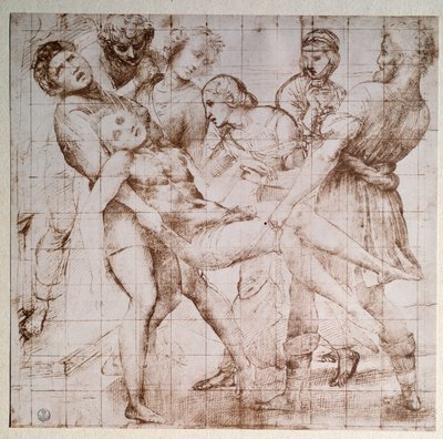 祭壇画のための習作「Baglioni」-デッサン、1507年頃 作： Raphael