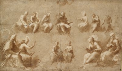 栄光の中のキリストと聖徒 論争のための研究、16世紀初頭 作： Raphael