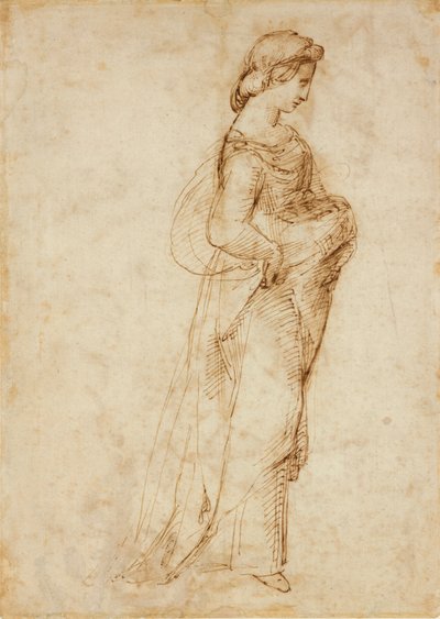右に歩く女性像、c1500-1520 作： Raphael