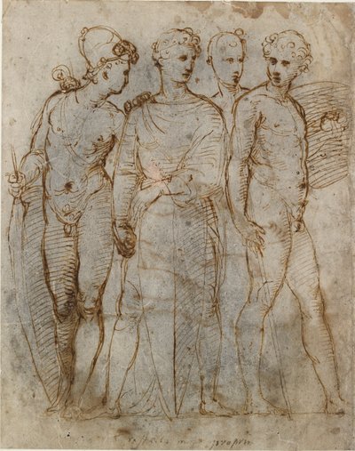 中央のオルサンミケーレにある戦士ドナテッロのセント ジョージのグループ、16 世紀初頭 作： Raphael