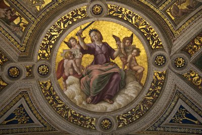 セグナチュラの部屋の正義のフレスコ画 作： Raffaello Sanzio Raphael