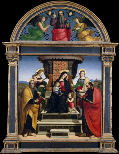 マドンナと聖人に即位した子供 作： Raffaello Sanzio Raphael