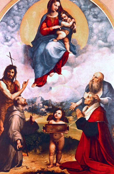 フォリーニョのマドンナ、c1511-1512 作： Raffaello Sanzio Raphael