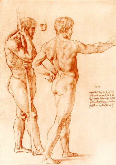 2人の戦士のヌード研究 作： Raffaello Sanzio Raphael