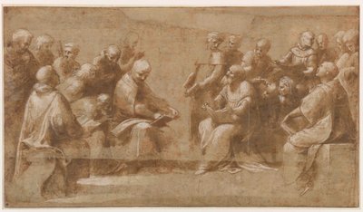 聖なる秘跡の論争のための研究、1508-1510。 作： Raphael