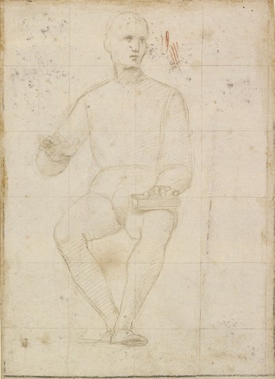座っている男の研究、16 世紀初頭 作： Raphael