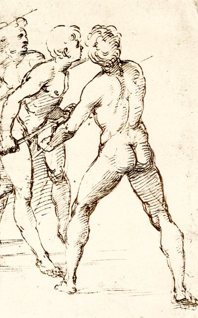 攻撃を期待して3人の戦士 作： Raffaello Sanzio Raphael
