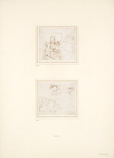 風景の2つの別々のスケッチ、1500年から1504年 作： Raphael