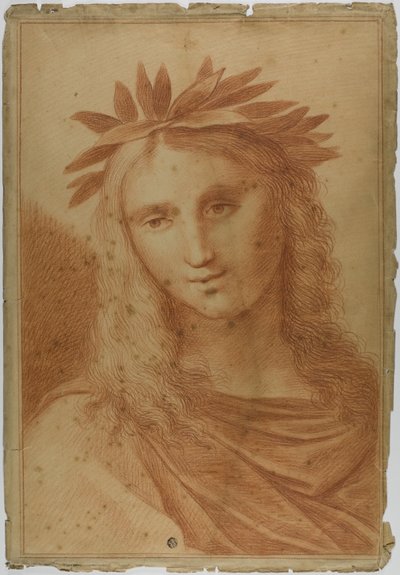 月桂樹の冠をかぶった女性 作： Raphael