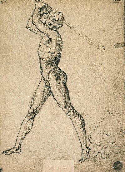 ヘラクレスは雄牛を殺します。ラファエルの絵。ギャラリーデルアカデミア、ヴェネツィア 作： Raffaello Sanzio Raphael