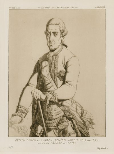 1790年頃のオーストリア将軍、ギデオン・フォン・ラウドン男爵 作： Raphael Jacquemin