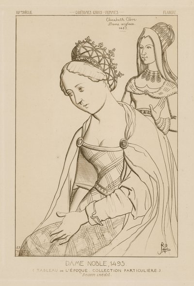 エリザベスクレア、イギリスの高貴な女性、1495年 作： Raphael Jacquemin