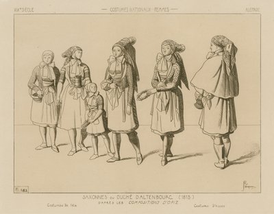 ドイツの民族衣装-ザクセンアルテンブルク公国（1815年） 作： Raphael Jacquemin
