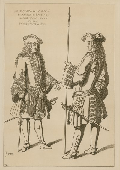 1703年11月、ランダウの戦いの前のキャンプにいるタラード元帥とラウバニー氏 作： Raphael Jacquemin