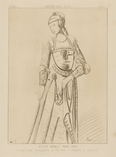 高貴な女性、1500-1510 作： Raphael Jacquemin