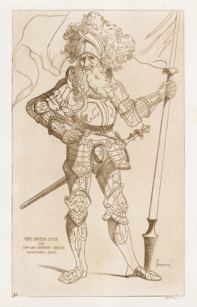 スイスの旗手、1391年 作： Raphael Jacquemin