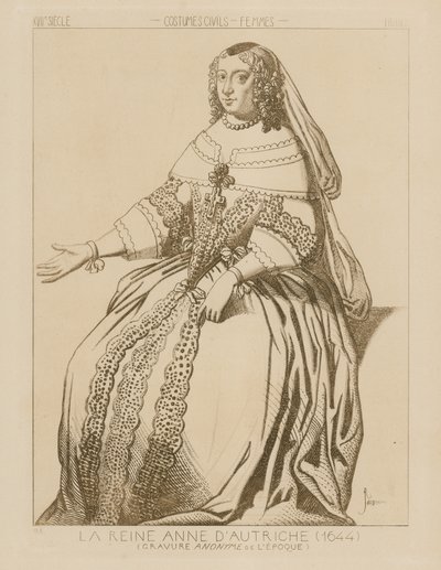 オーストリアのアン女王、1644年 作： Raphael Jacquemin