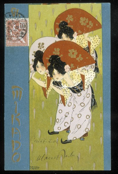 芸者 - ポストカード, ラファエル・キルヒナー作, deb.20世紀 作： Raphael Kirchner