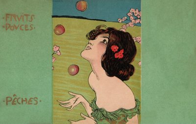 桃、1900年頃（イラスト） 作： ラファエル・キルヒナー