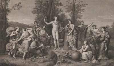 パルナッソスのアポロとミューズ、1784., 1784. 作： Raphael Morghen