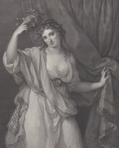 コミック ミューズとしてのハミルトン夫人、タリア、1791 年。 作： Raphael Morghen