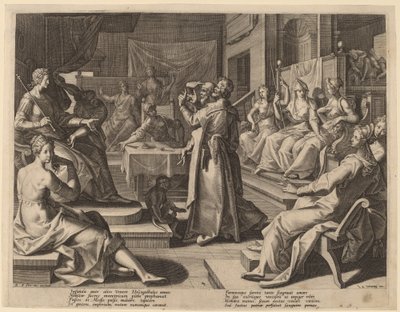 ヘリオガバルスと賢者たち 作： Raphael Sadeler I after Joos van Winghe