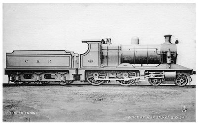 4-4-0テンダーエンジン、カー、スチュアート、Coが20世紀初頭に建設した蒸気機関車。 作： Raphael Tuck