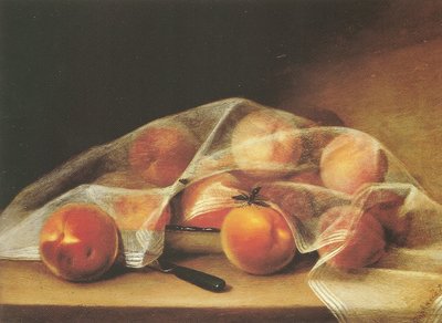 ハンカチで覆われた桃の果実-ラファエル・ペール 作： Raphaelle Peale