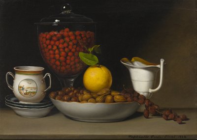 静物-イチゴ、ナッツ、1822年 作： Raphaelle Peale